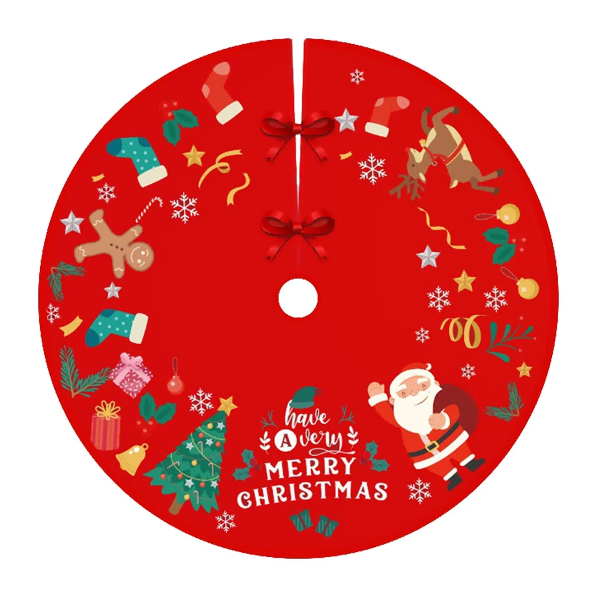 Bekecidi Falda de árbol de Navidad 90 cm de diámetro, Craft Tree Mat Christmas Tree Bottom Delantales Decoración para Adornos de árbol de Navidad Decoración para el hogar (Style 7)