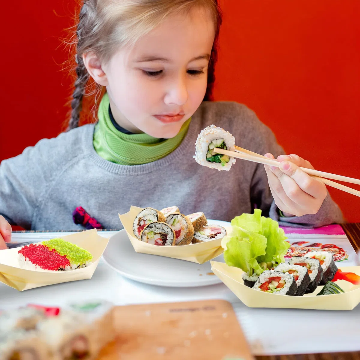 100 cuencos desechables de bambú para fingerfood con clips