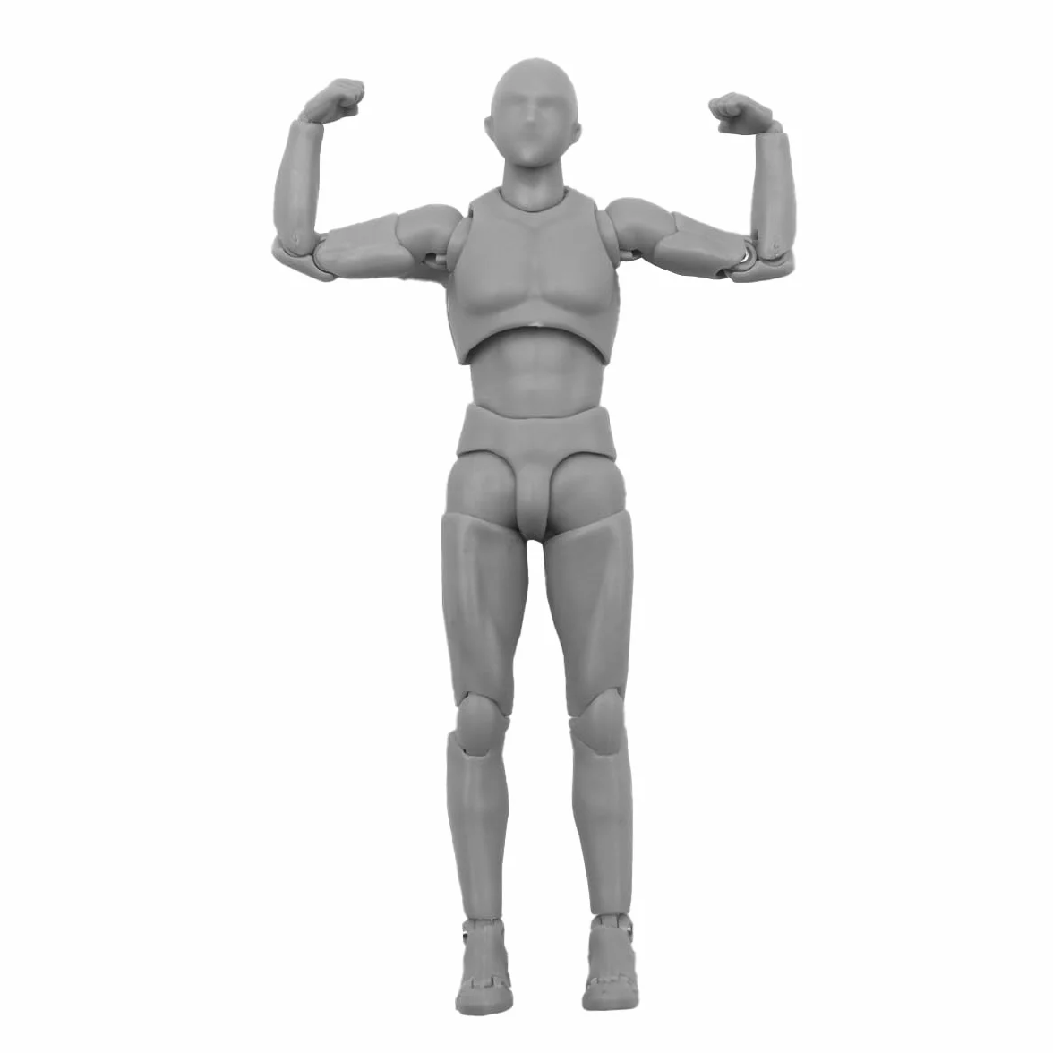 Riven Maniquíes flexibles, figuras de acción de PVC para artistas, modelo de dibujo con soporte de pedestal para dibujar, pintar, dibujar (gris macho)