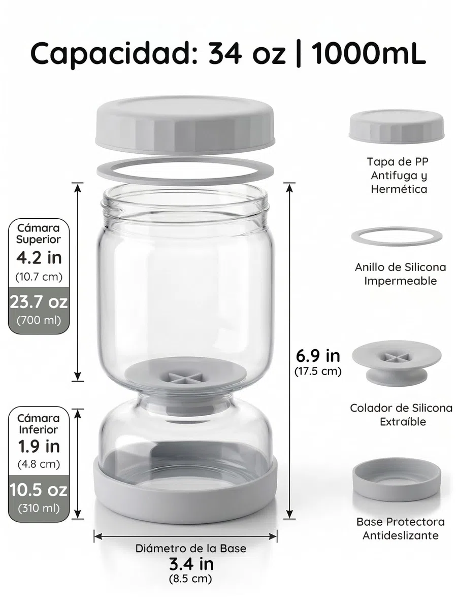 Homnoble Bote para Aceitunas con Escurridor, Tarro Aceitunas Separador Liquido, Tarro para Encurtidos para Separar el Zumo de Húmedos y Secos Tapa ABS de Grado Alimentario y Sin BPA