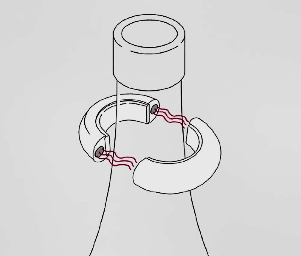 EDZARD anillo antigoteo magnetum, diámetro 5 cm, anillo de vino, plateado, antigoteo consta de 2 mitades con cierre magnético, protección antigoteo para botellas de vino