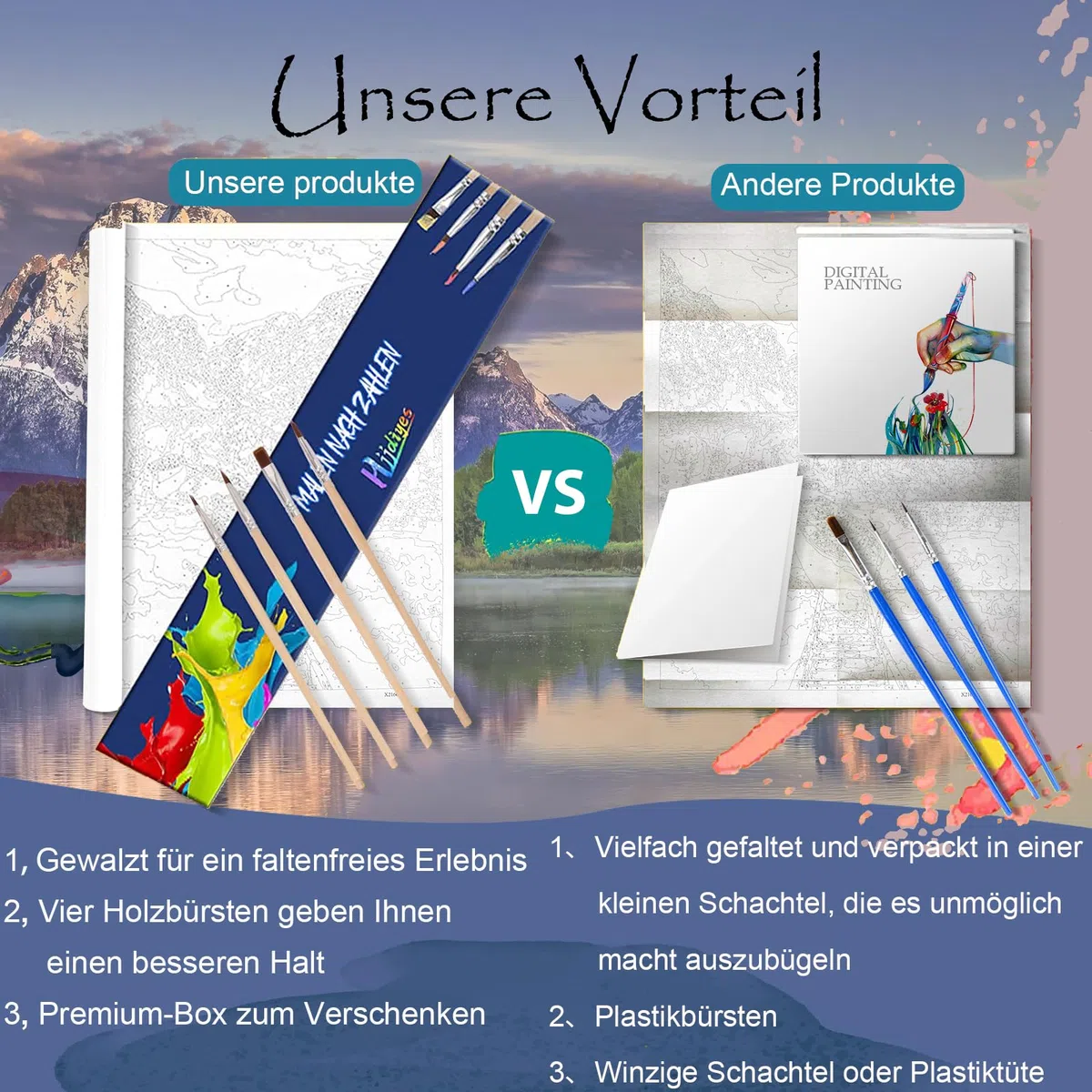 Hjjdiyes Pintura por Números para Adultos - Paisaje 80 x 40 cm, Kit de Pintura al Óleo XXL para Principiantes, Lienzo Sin Arrugas, Decoración del Hogar