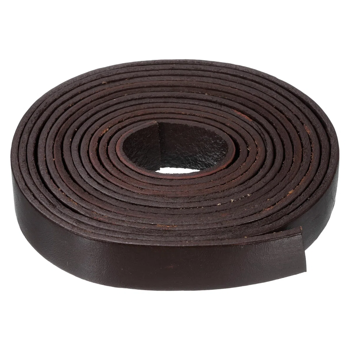 QUARKZMAN Cordón de Cuero Plano de 15mm, Tiras de Cuero de 2.2 Yardas y 2mm de Grosor para Manualidades, Pulseras y Correas de Bolso (Café)
