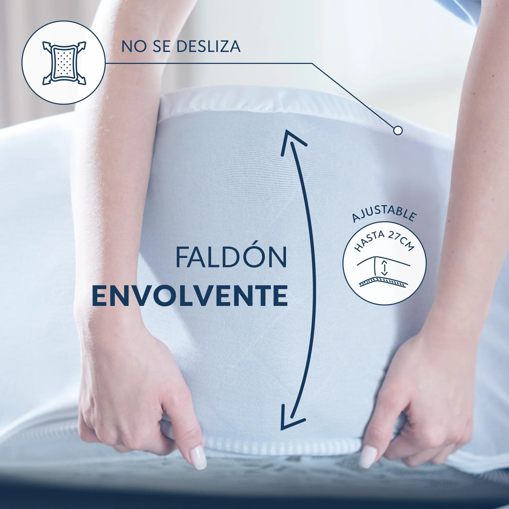 Dreamzie - Cubre Colchon 150x190 cm - Impermeable y Resistente - Protector Colchon 150x190 cm - Protección Óptima y Transpirable