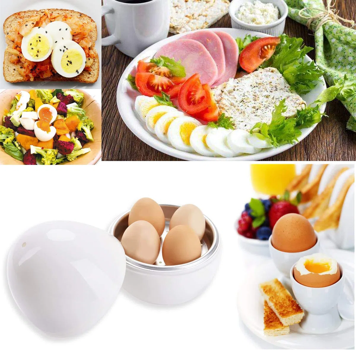 Cocedor Huevos Microondas, Cuece Huevos para Microondas, 1 Cocer Huevos Microondas y 1 Cortador de Huevos, Hervidor Huevos Microondas para 4, Huevo Cocido Microondas, Microwave Egg Boiler