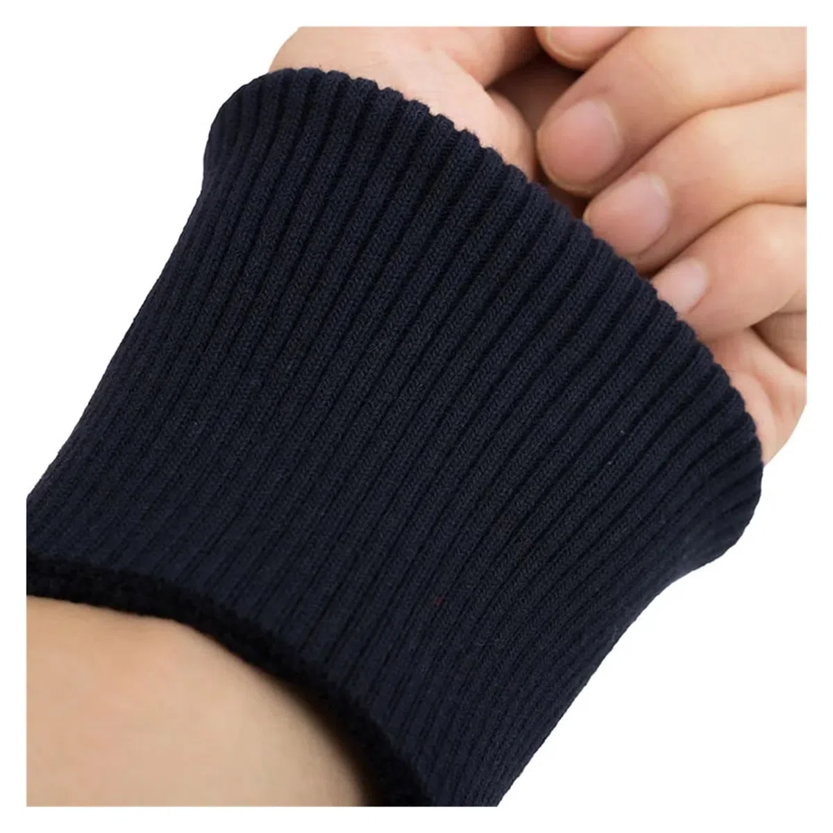 Puños elásticos con canalé Par de puños de Punto elástico, Ropa Recortada, Chaqueta, Abrigo, puños Gruesos elásticos de algodón, 1 par de 3,54 Pulgadas de Ancho(Black)
