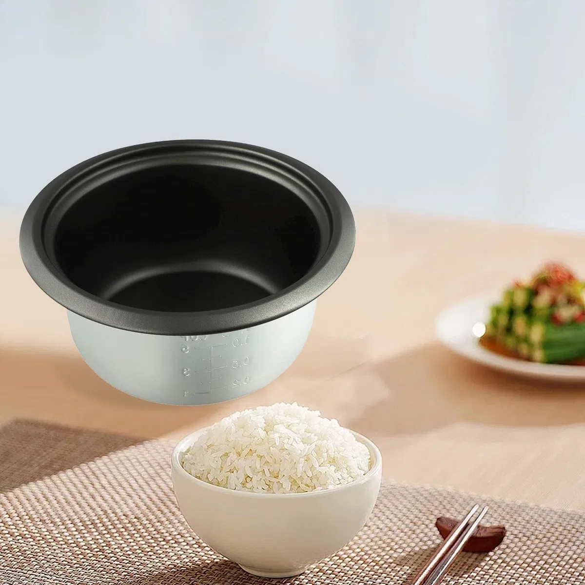 Olla de arroz antiadherente de 1 litro de repuesto para uso familiar pequeño, compatible con la mayoría de ollas arroceras de 1 litro
