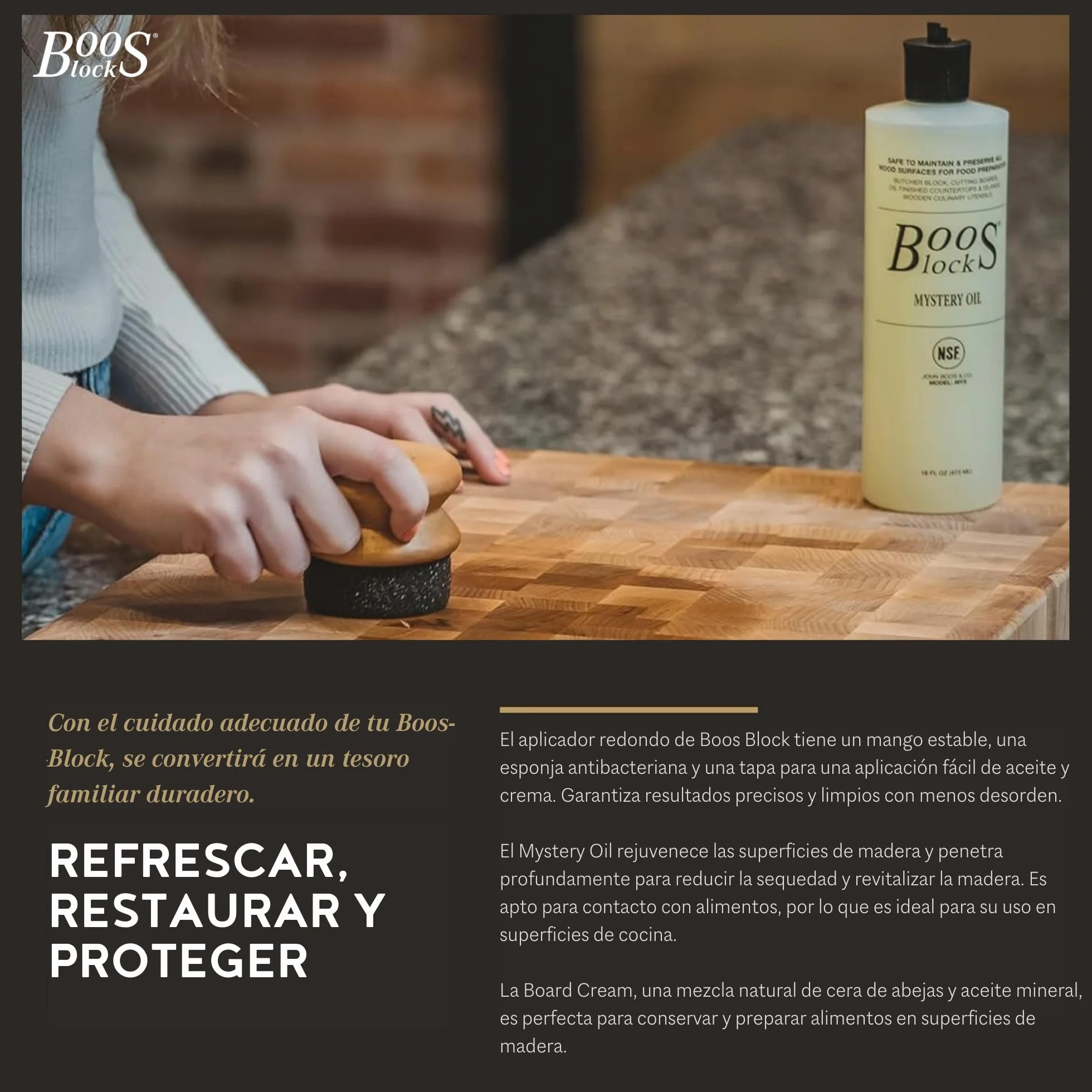 Boos Block Mystery Oil (473 ml) - Aceite Tablas de Cortar - Aceite Mineral para Madera - Oleo Mineral Alimentario