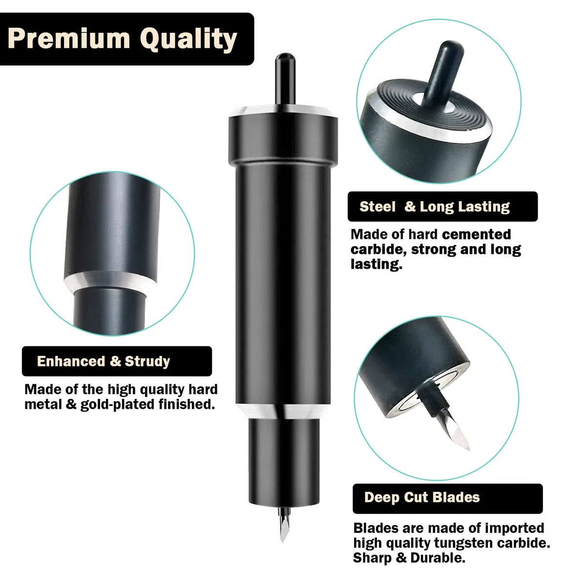 Explora la hoja de corte profundo y la carcasa para Cricut Maker, hoja de punta profunda de repuesto Niantime compatible con Explore Air2/Air3/Maker/Maker 3 máquinas de corte (2 cuchillas de corte