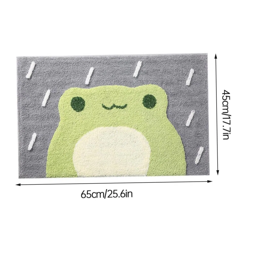 Alfombra de baño Antideslizante Absorbente, Alfombra de Suelo con patrón de Rana de Dibujos Animados, para baño, tamaño S, Felpudo de Antideslizante