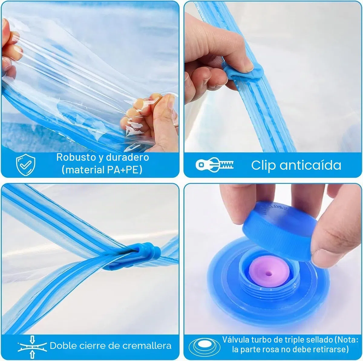 Bolsas de Vacío Ropa 12 Piezas 6L 80x60cm, 6S 60x40cm, con Bomba Eléctrica Portátil, Bolsas de Almacenaje al Vacío, Ahorra Espacio para Guardar Ropa, Edredones, Almohadas, Mantas