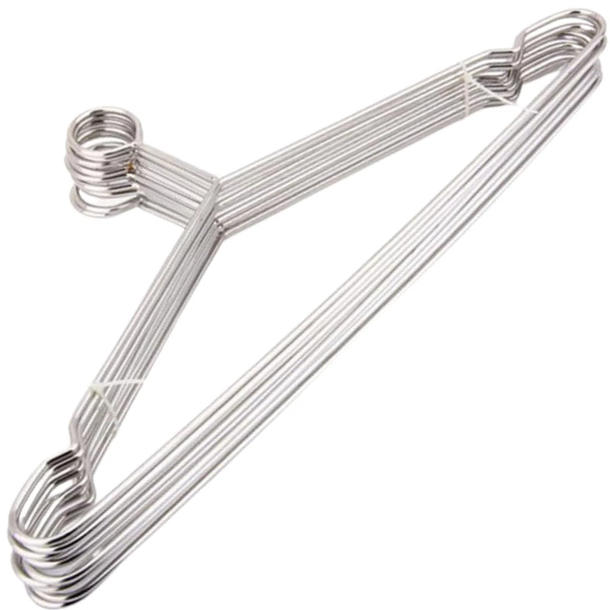 10 perchas de seguridad de acero inoxidable para ropa, de metal, antirrobo, para trajes, estilo hotel, con cierre de anillo cerrado