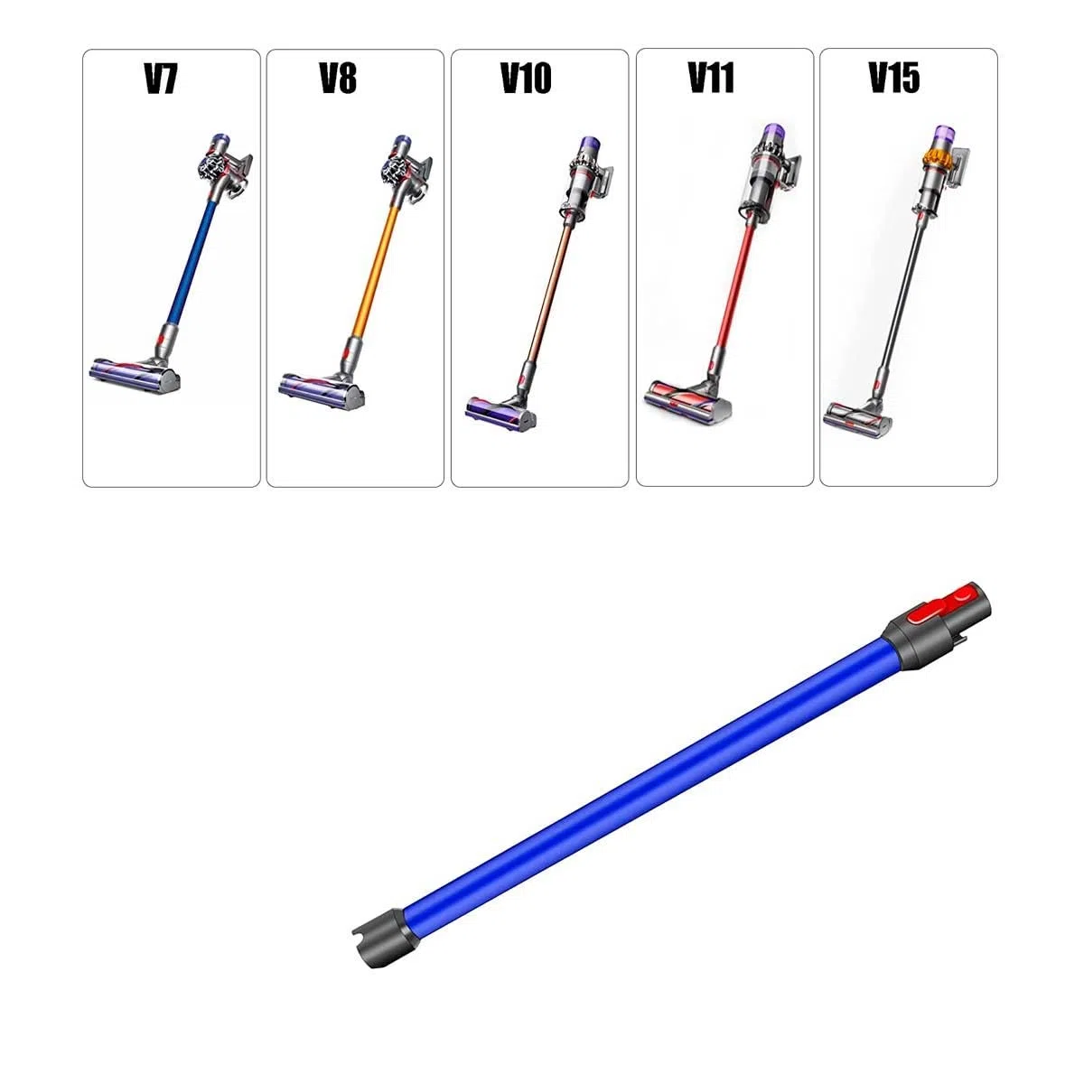 Recamania Tubo de Extensión de 73 cm para Aspiradora – Compatible con Dyson V7 V8 V10 V11 V15