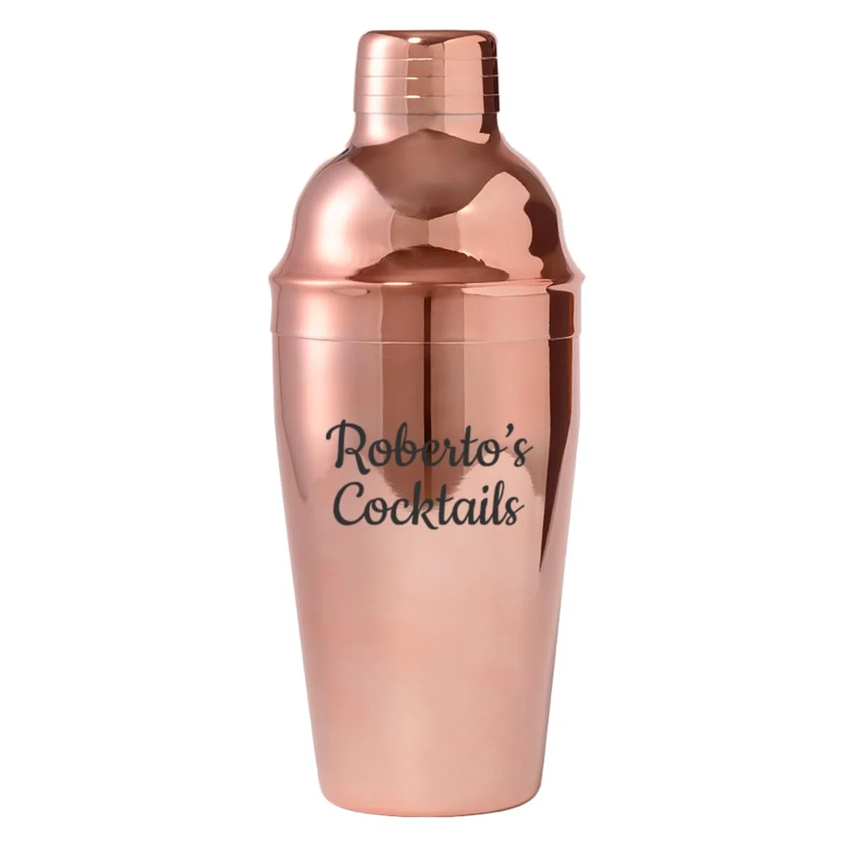 DEREGALOOS Coctelera Personalizada con Nombre o Diseño. Coctelera de Acero Efecto Cobre 550ml con Filtro Integrado. Regalo Original para Papá y Amantes de la Coctelería (Texto Personalizable)