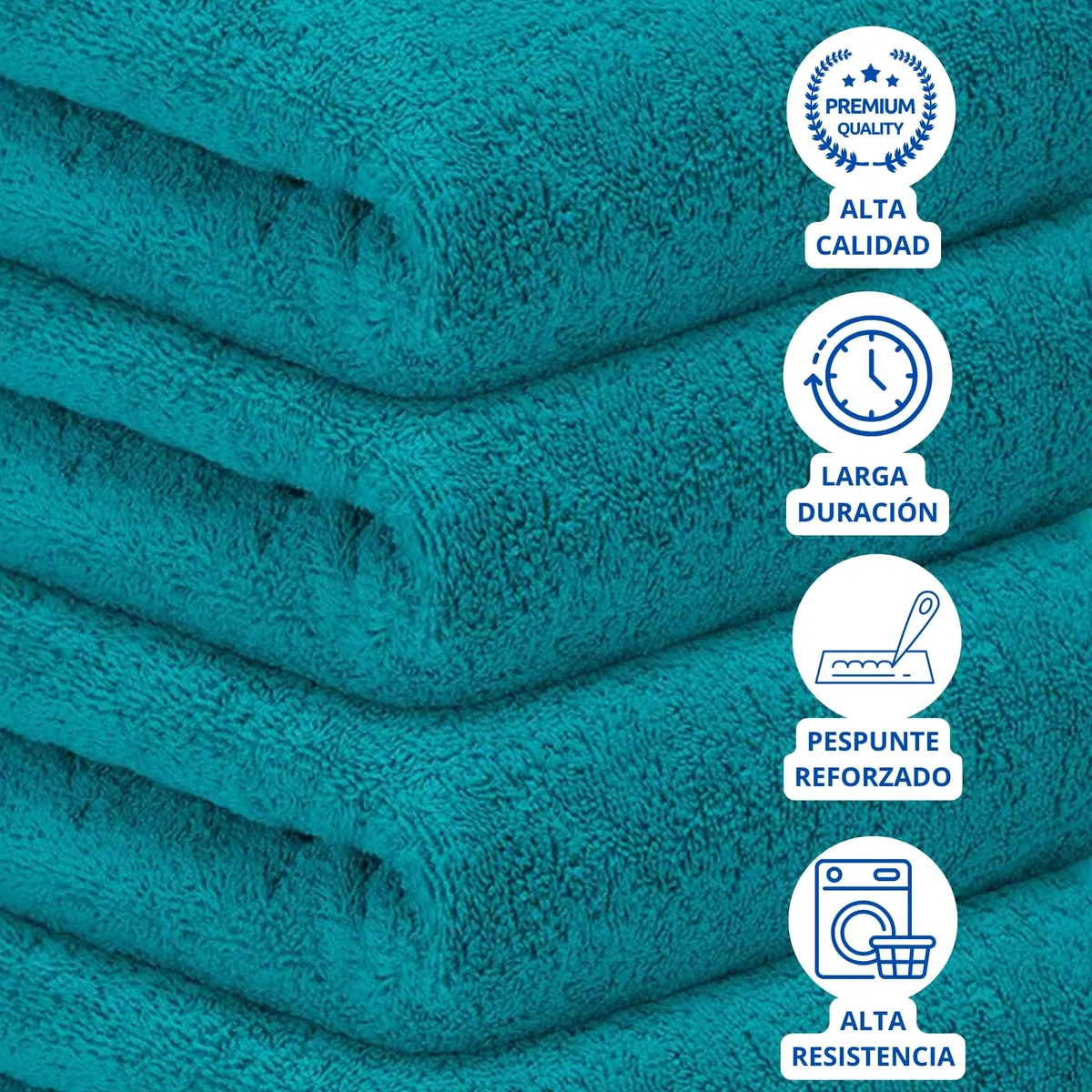 DECASATEXTIL Pack 12 Toallas Pequeñas 30x50cm Algodón 450g/m² – Suaves y Absorbentes – Toallas de Cara, Aseo o Invitados – Hogar, Hotel o SPA – Oceano