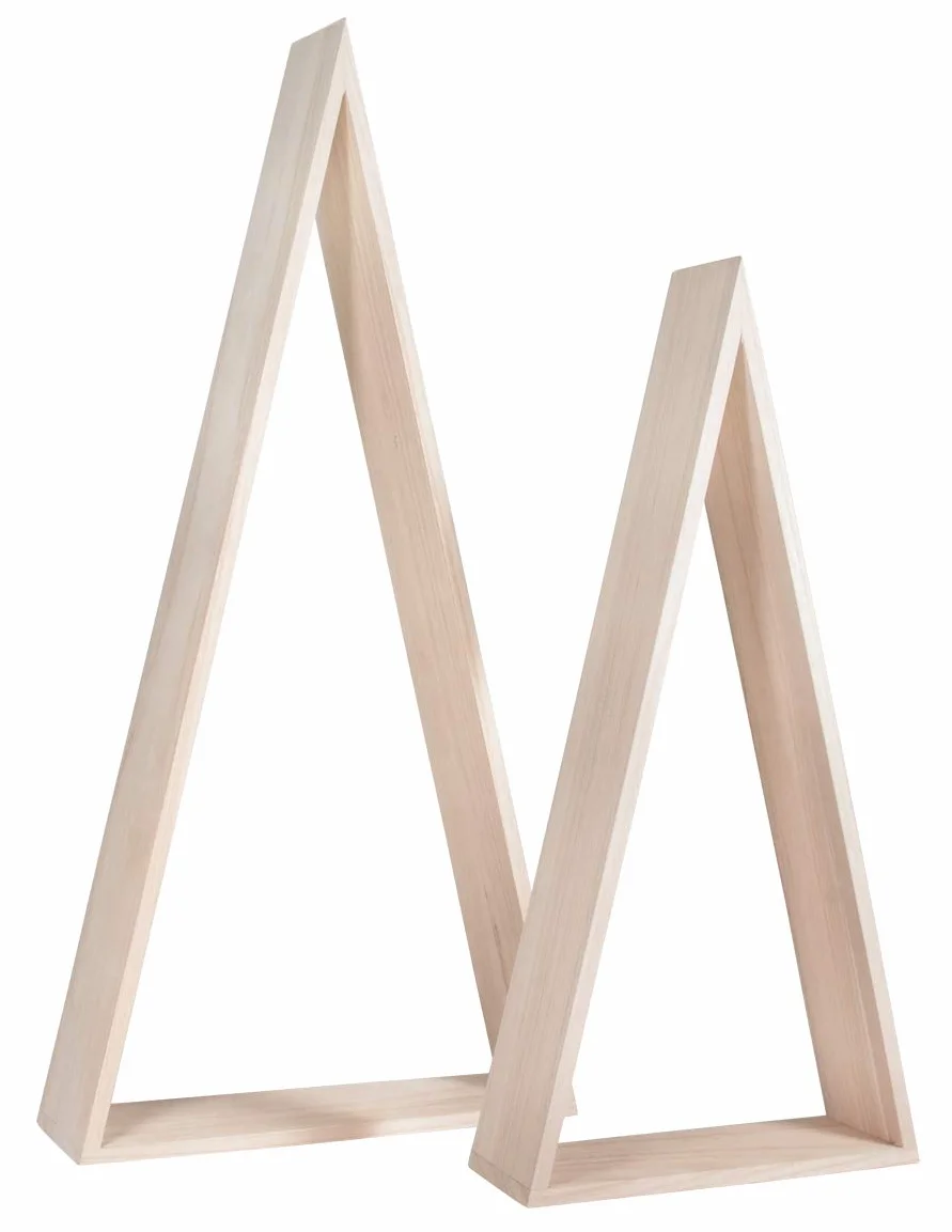 Rayher Pack de 2 estanterías Triangulares de Madera, 20x7,5x42 cm y 26x8x54 cm, 62787000