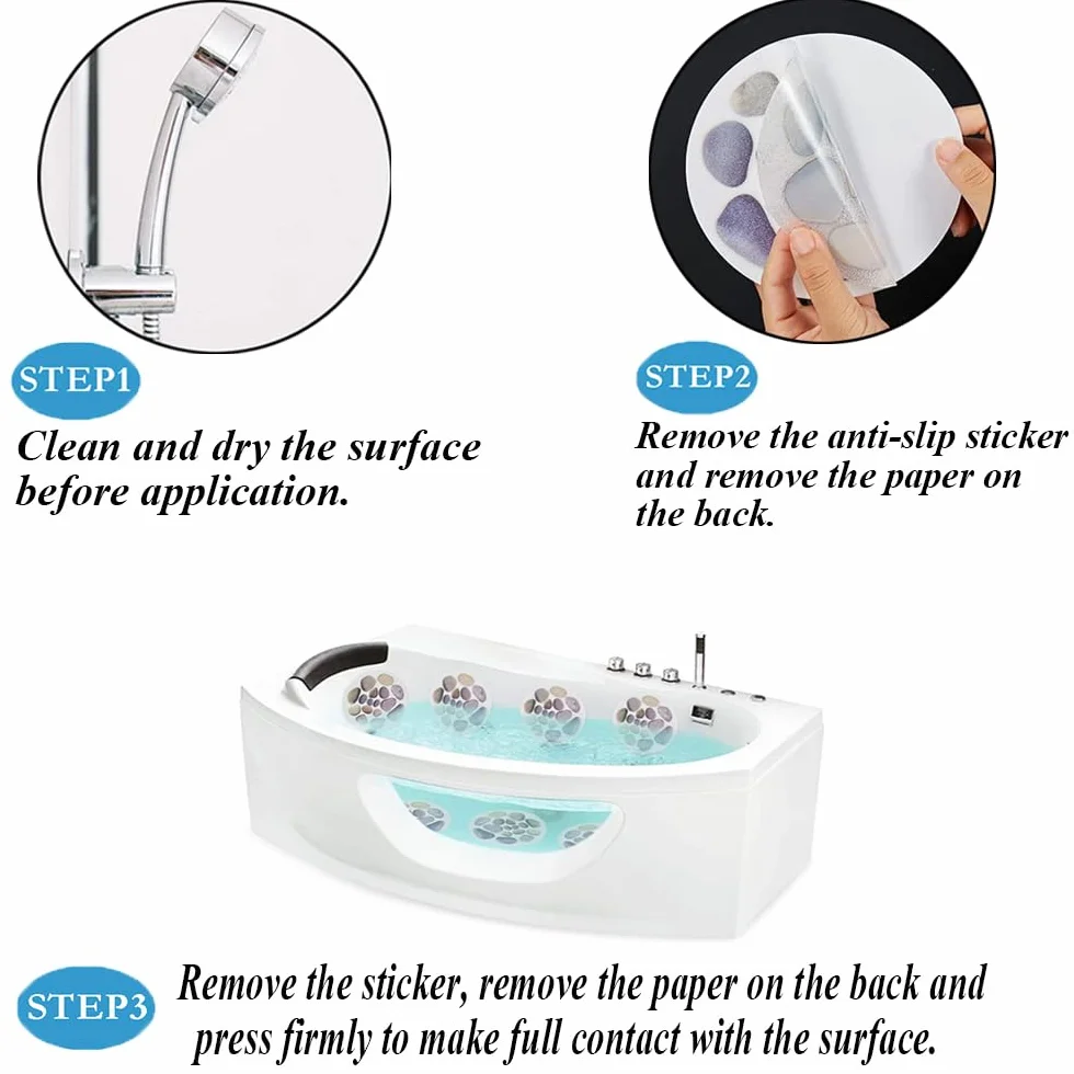 12 Pieza Pegatinas Antideslizantes Para Bañera, Pegatinas De Ducha Para Bañera, Adhesivos Antideslizantes Para Ducha, Adhesivo Antideslizante Premium Bañera para cuarto de ducha, Suelo, escaleras