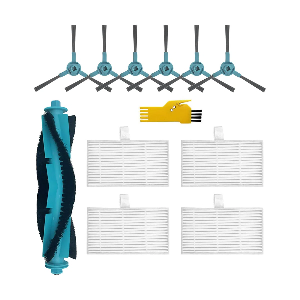 Kit de Accesorios de Recambio para Conga 2499 Ultra Home Advanced Conga 2499 Ultra X-Treme Robot Aspirador 11 Paquetes 1 Cepillo Principal, 4 Filtros, 6 Cepillos Laterales