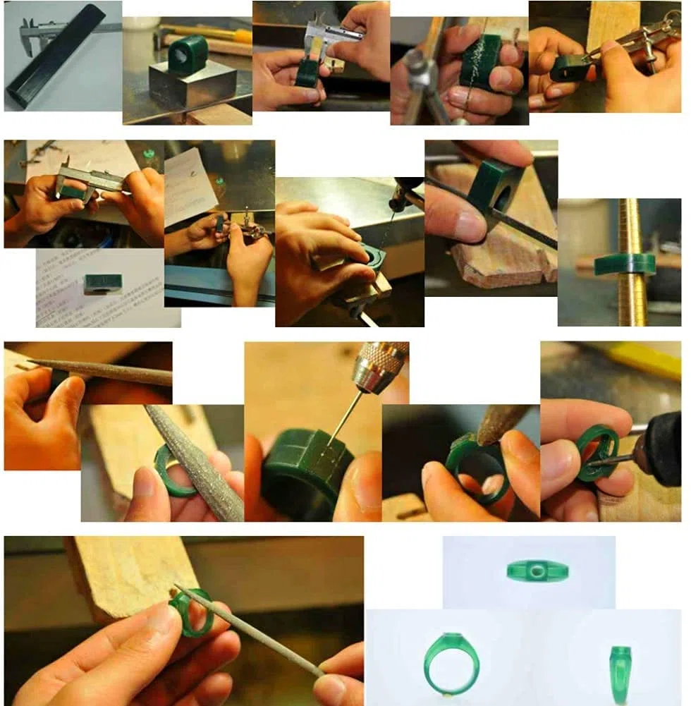 Herramienta de tallado para anillos de joyería, tubo de cera redondo con agujero centrado, set de moldes de cera sólida para hacer tubos de anillo