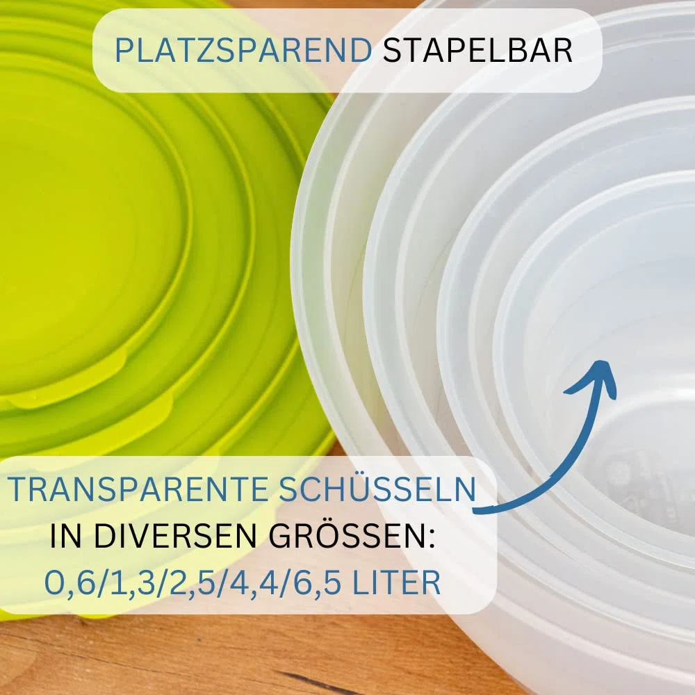 Westmark Cuenco para servir/Escurridor con tapa y colador, 3 partes, Capacidad: 4,4 litros, Plástico, Sin BPA, Olympia, Color: Transparente/verde, 2418227A