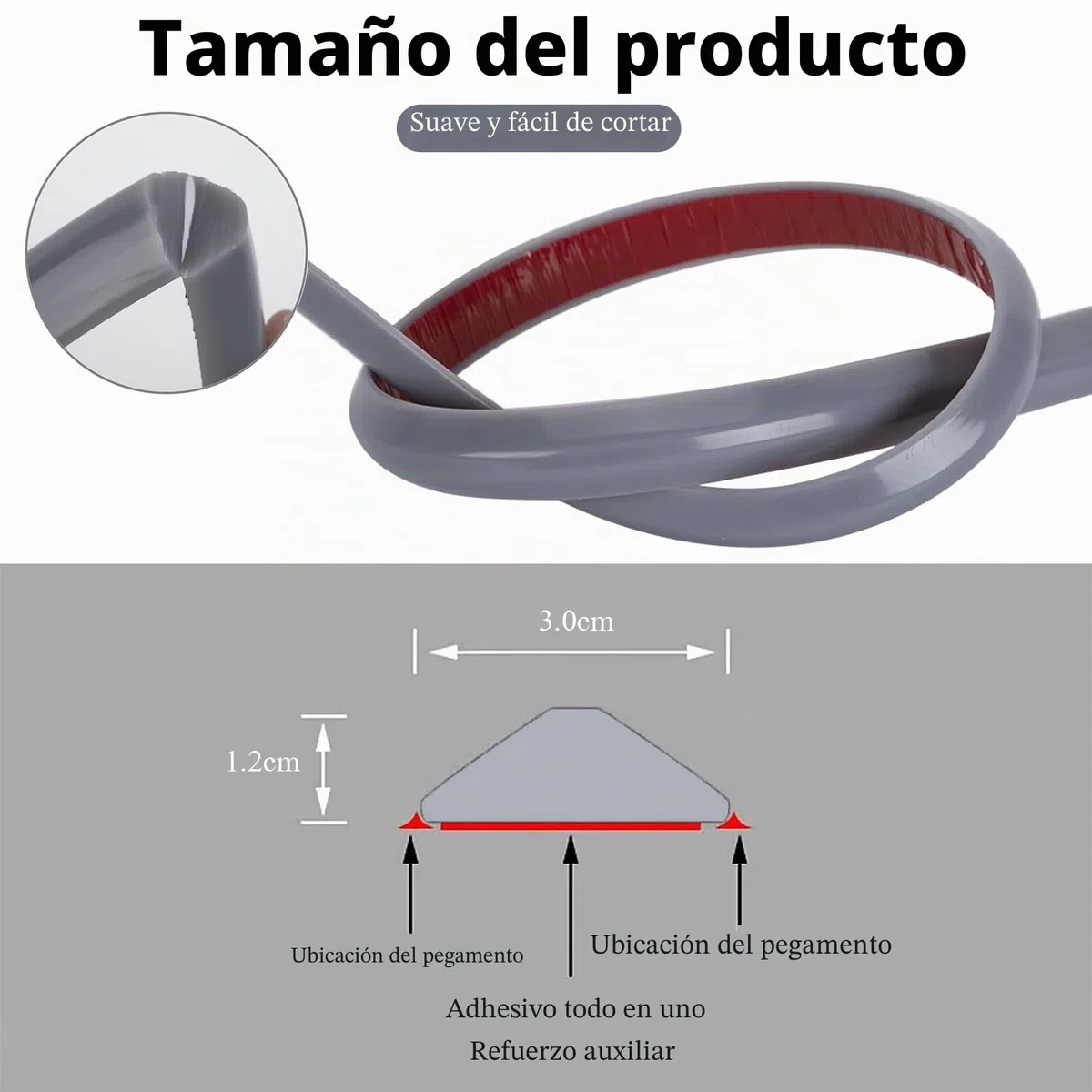 Barrera de Ducha y Sistema de Retención de Agua 200CM, Umbral Plegable de Silicona Impermeable Autoadhesiva para Baño y Cocina (Gris)