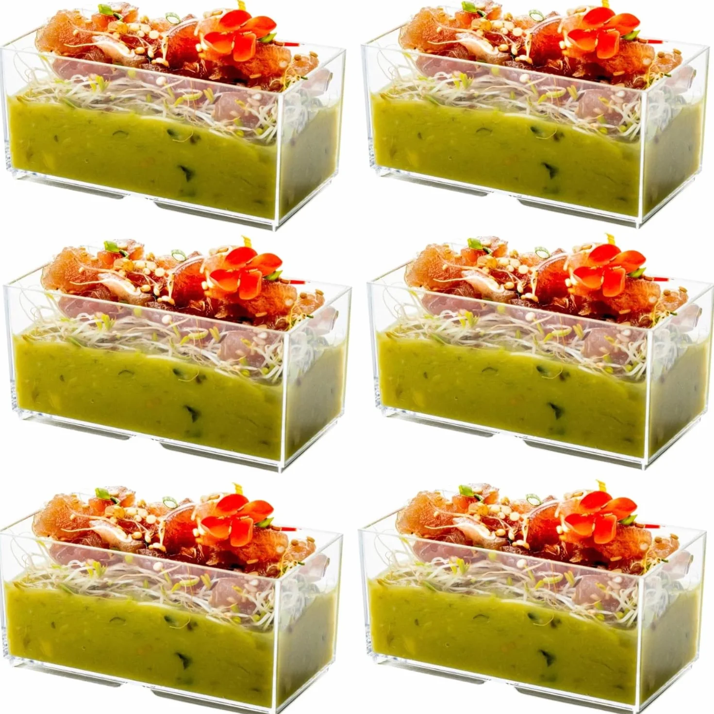 LATERN 50 Piezas Tazas de Postre de Plástico, 140ml Vasos de Postre Rectangulares Copa de Aperitivo de Parfait Transparente Tazón para Servir Reutilizable para Fiesta de Mousse Pudín (9,8 x 4,7cm)