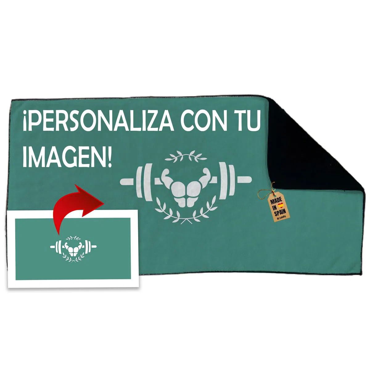Toalla Gimnasio Pequeña Personalizada 40x80. Toallas para Gimnasios o Entrenamiento. Toalla Gimnasio Hombre y Mujer. Toalla Gym con Logo. Toallas Super Absorbentes Deportivas. SuperSport 40x80cm