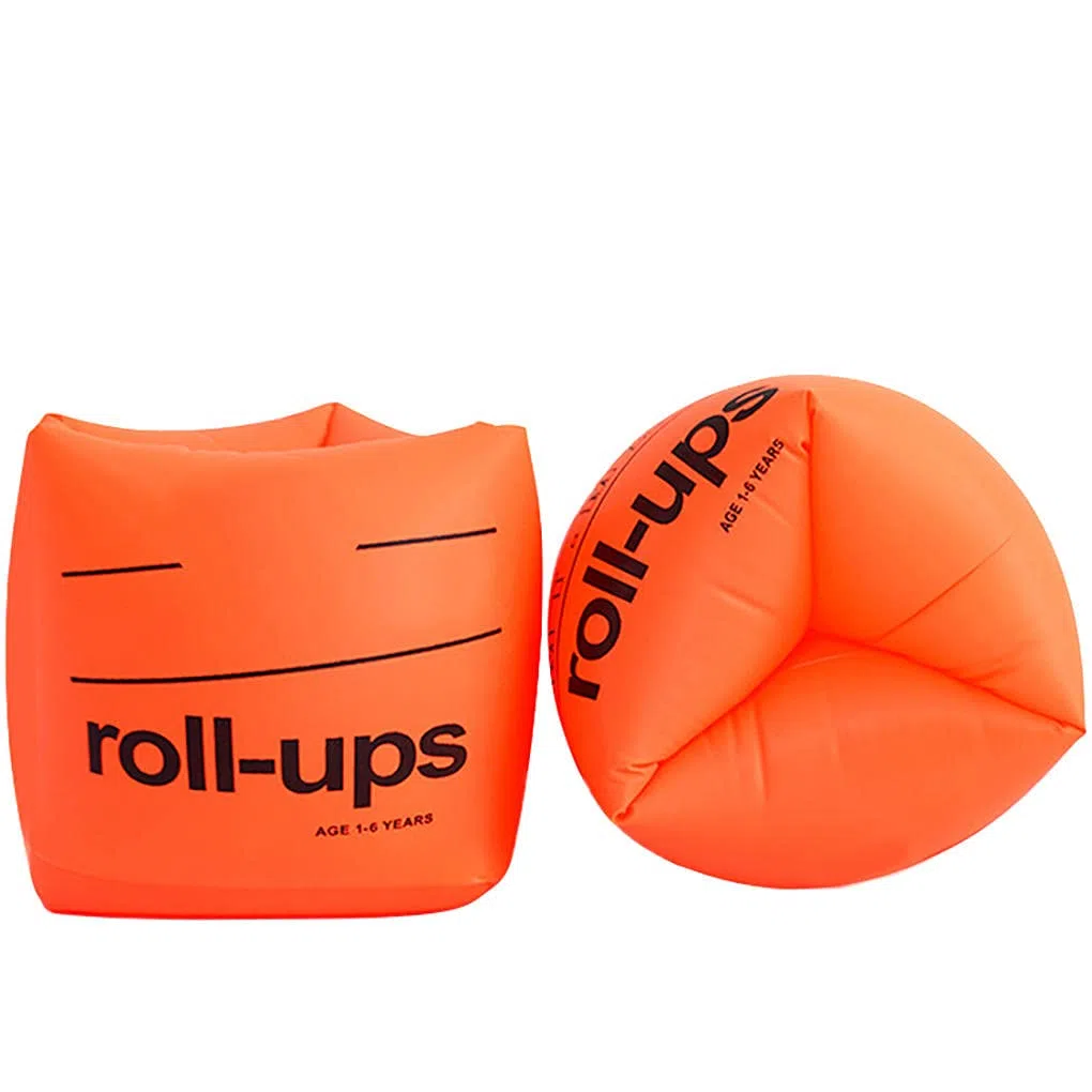 2 anillos de brazo inflables de PVC para natación, para adultos y niños, color naranja