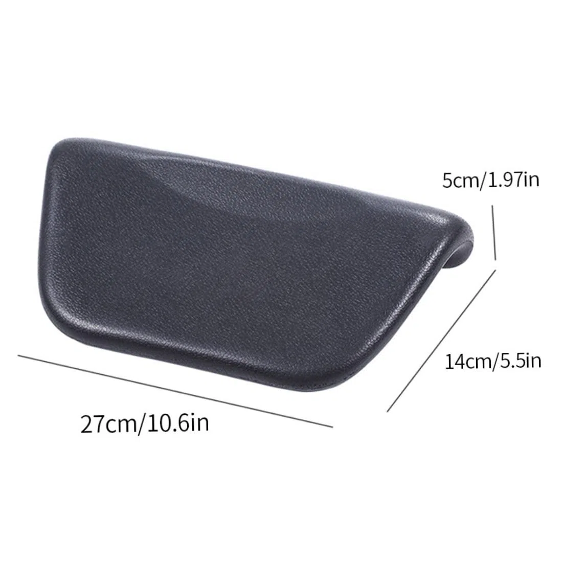 Almohada de baño de piel sintética, cojín de spa ergonómico para la cabeza y el cuello, para el hogar, jacuzzi, accesorios para el hogar, color negro