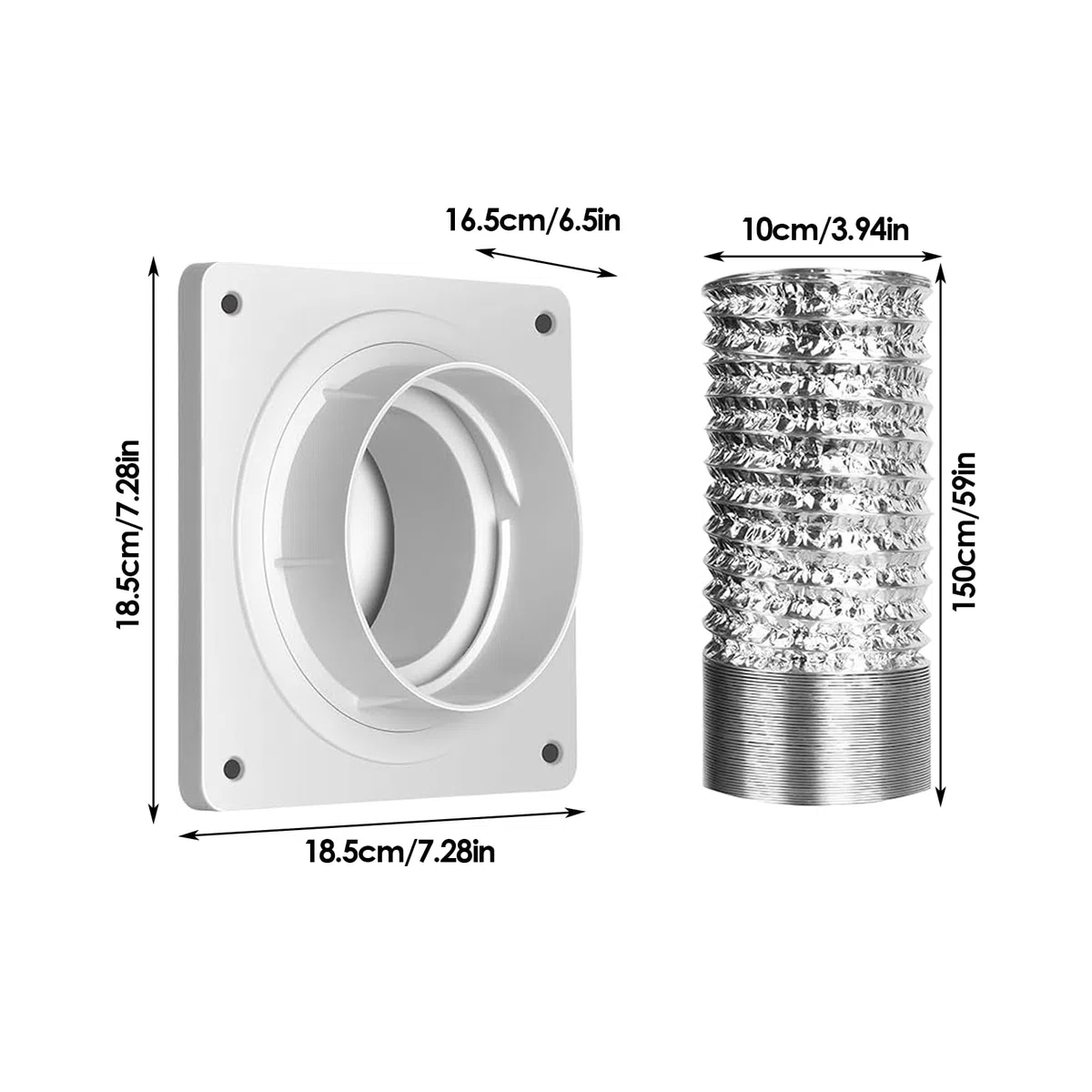 Kit de ventilación portátil para aire acondicionado | Accesorio de manguera de escape para aire acondicionado móvil – Adaptador de longitud ajustable para ventilación de refrigeración de hogar