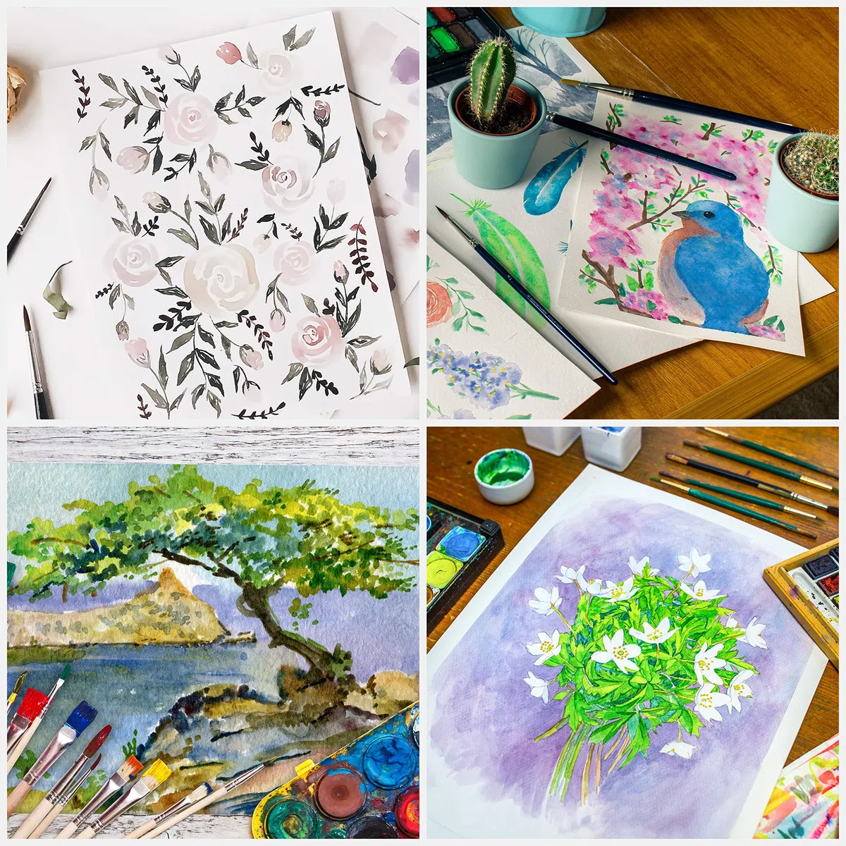 Belle Vous - Papel de acuarela blanco A3, 200 g/m2, prensado en frío (125 hojas), papel de dibujo perfecto para pintores principiantes y experimentados