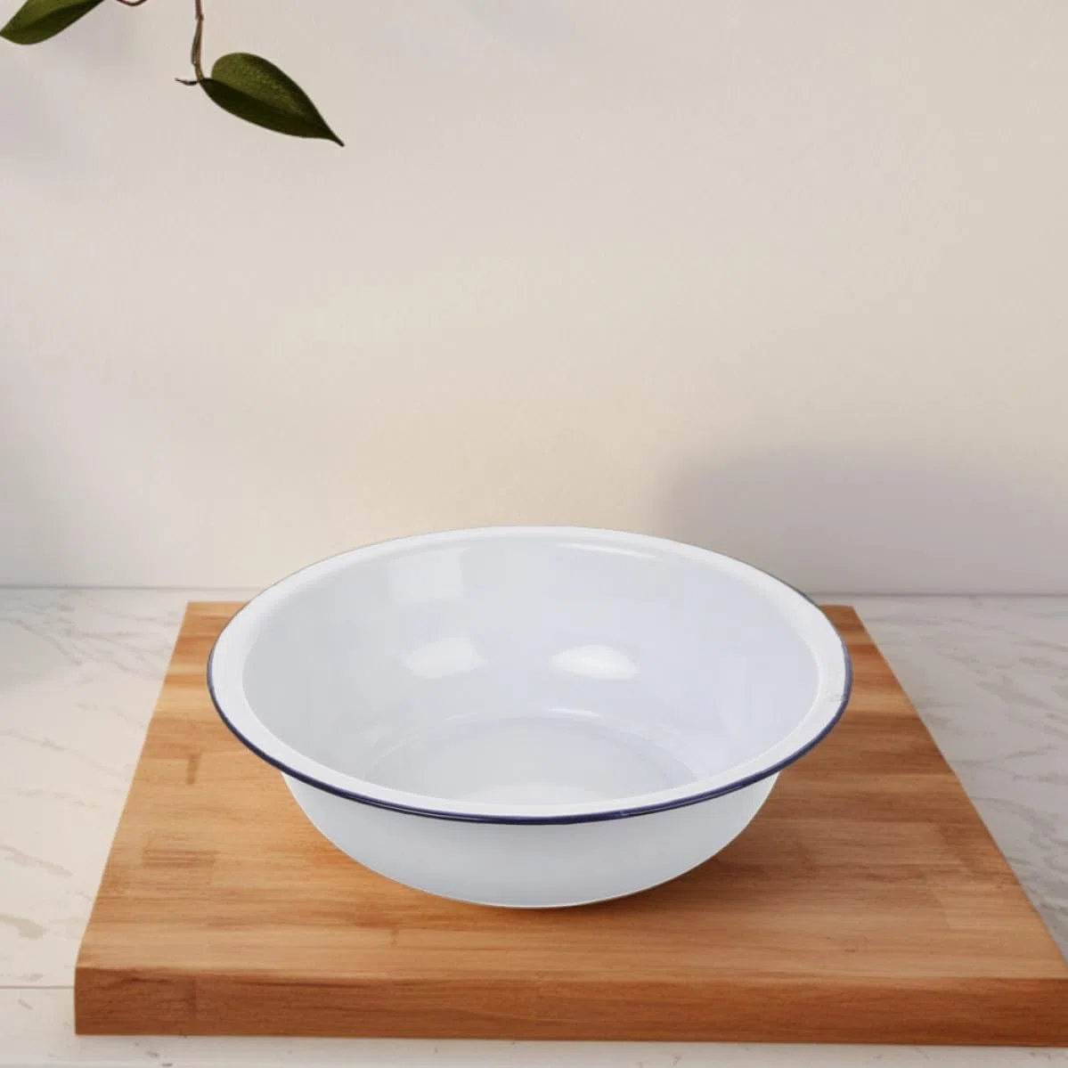 Palangana Esmaltada Grande 36 CM, Cuenco Multifunción para Cocina Tradicional, Lavado de Frutas y Amasado, Superficie Lisa Fácil de Limpiar