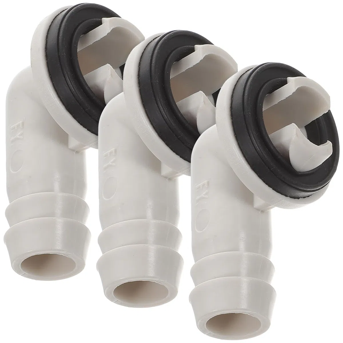 DOITOOL - Conector de manguera de drenaje de aire acondicionado (3 unidades, 15 mm, conexión acodada de evacuación de condensados, con anillo de goma antifugas, adaptador de unidad de CA y ventana de