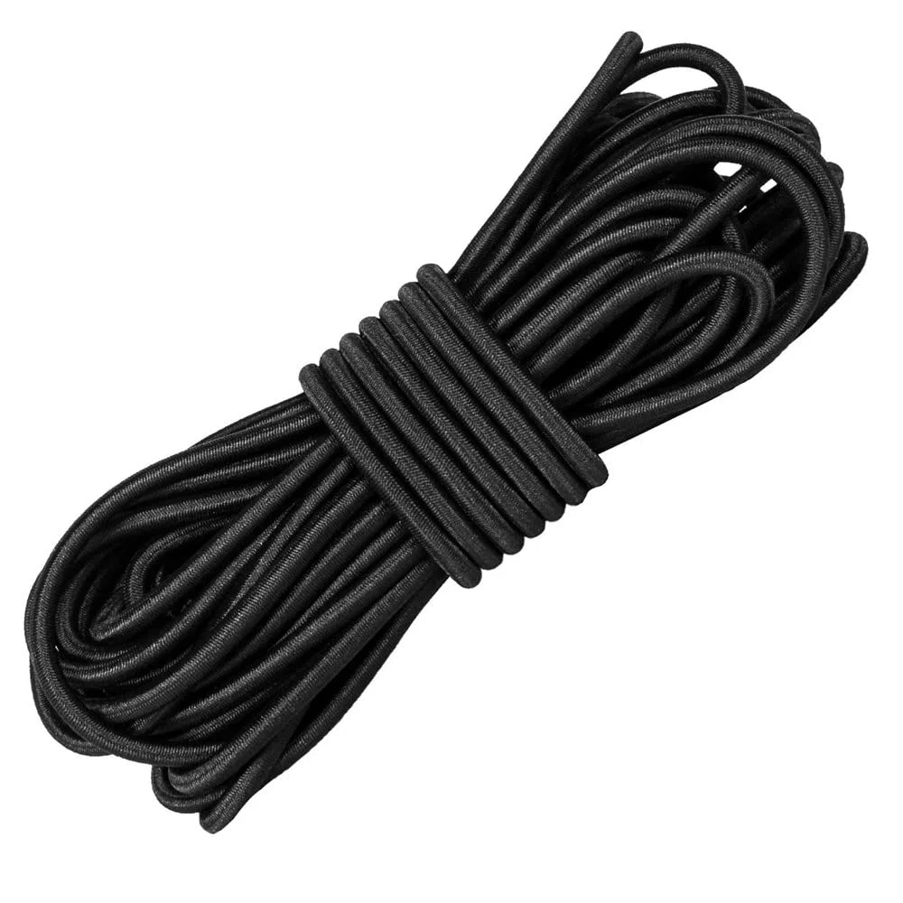 Cuerda elástica negra de látex de 5 mm x 10 m, goma redonda de caucho natural altamente elástica, cinta de unión amortiguadora para equipos deportivos, embalaje y hogar