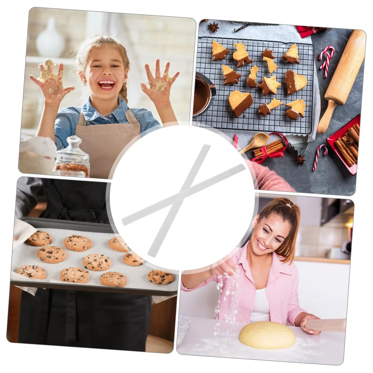 HOMSFOU 2 Piezas Balanza De Galletas Rodillo De Pastelería Rieles De De Masa Palitos Para Hornear Regla Para Hornear Galletas De Guías De Pan Arcilla Acrílico Herramienta Para Hornear Mini