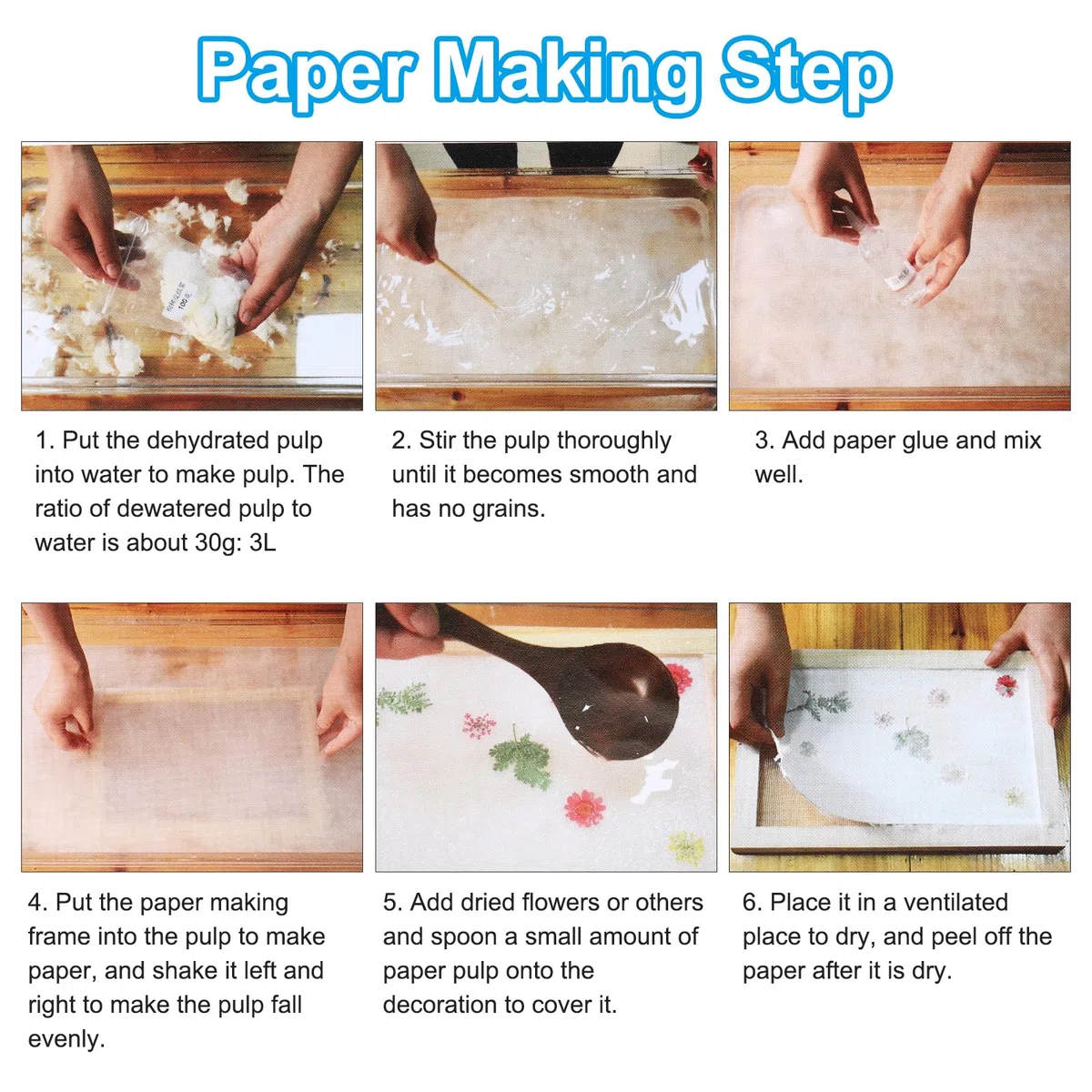 PATIKIL Marco de Papel de Madera en Tamaños A4 11.8 x 8.3" 2 en 1 Molde y Deckle de Papel para Suministros de Fabricación de Papel para Manualidades DIY Color Madera