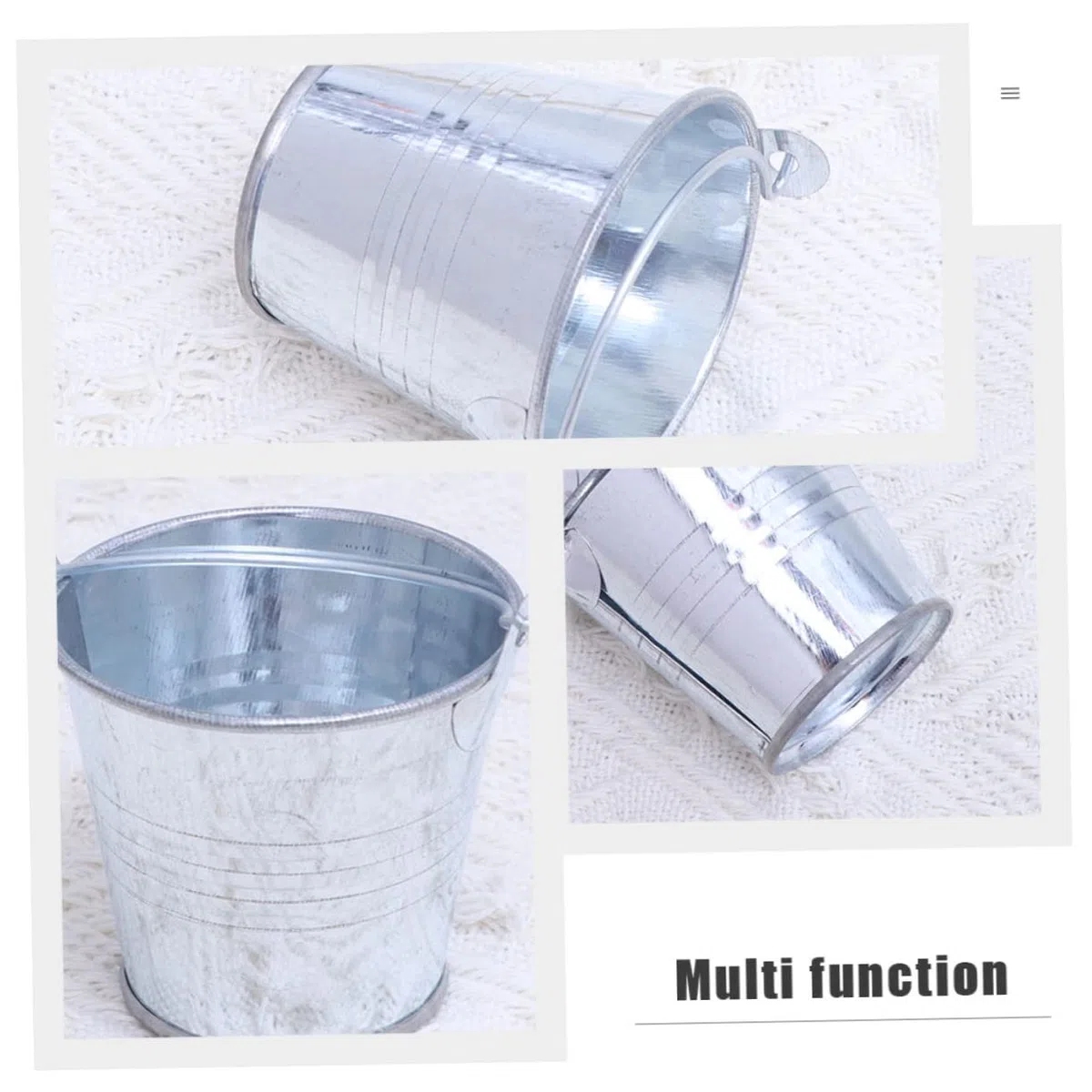 Vaguelly 6 Uds Barril De Hojalata Cubo De Metal Galvanizado Mini Cesto Cubo Galvanizado De Halloween Taza De Papas Fritas Pequeño De Metal Maceta para Plantar s Creativos De