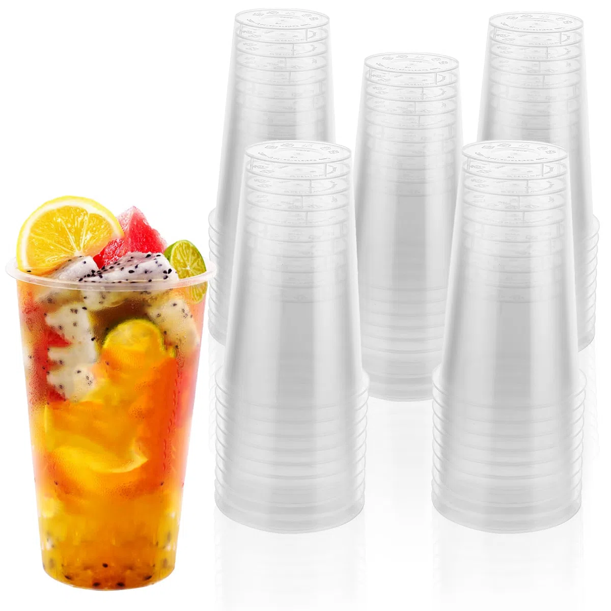 50 vasos de plástico, vasos de plástico duro de 500 ml, vasos de plástico duro de 0,5 l, reutilizables, vasos de cóctel, vasos de fiesta, para fiestas de bebidas