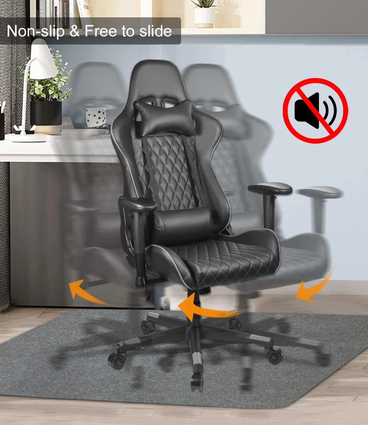 90 x 120 cm Protector Suelo Silla Ruedas, Gris Oscuro Antideslizante Protector Suelo, Alfombra Silla Ruedas, Alfombra Silla Gaming, Alfombrilla para Silla de Oficina, tapete de protección de baldosas