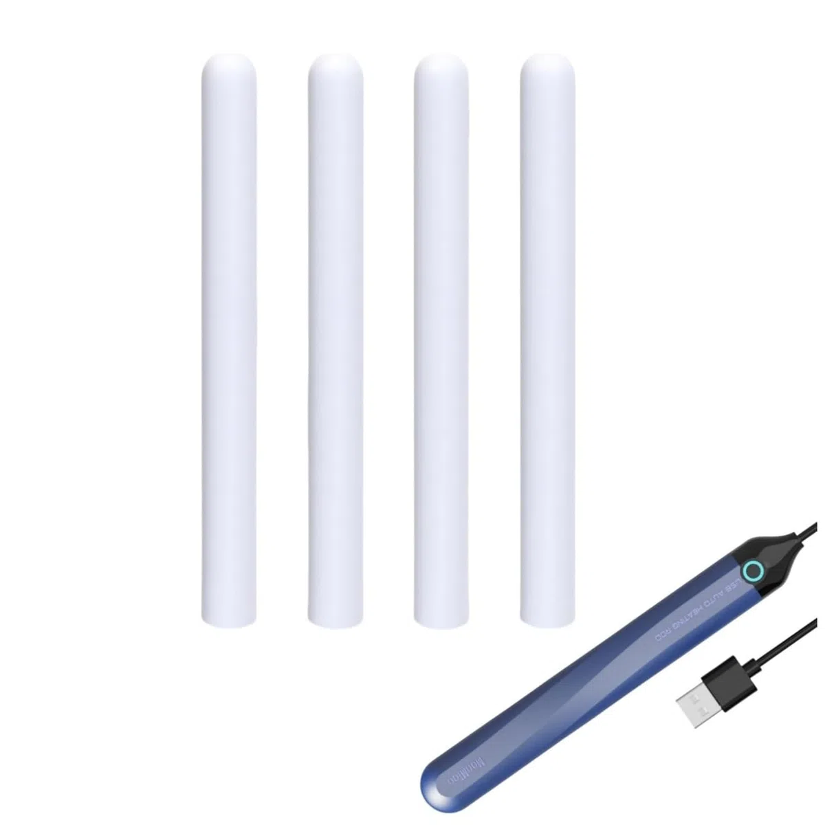 4 barras de secado para juguetes, absorción de agua, varilla seca desecante de silicona, barra de absorción de luz, secador de carne + barra de calefacción USB, longitud de cable de 2 pies
