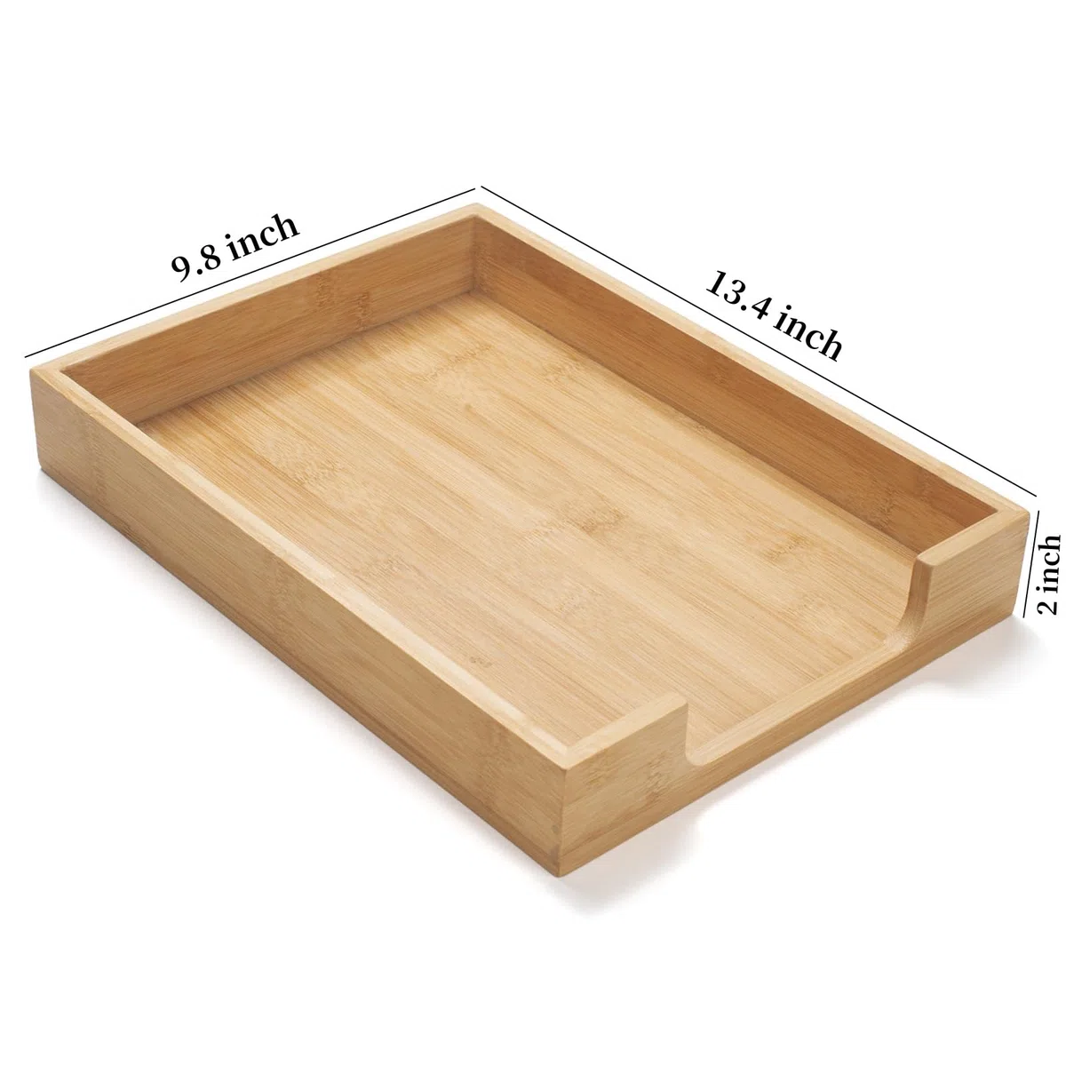 Bandeja de madera para cartas, bandeja de escritorio de bambú, organizador de escritorio de madera para papeles, documentos, revistas, archivos