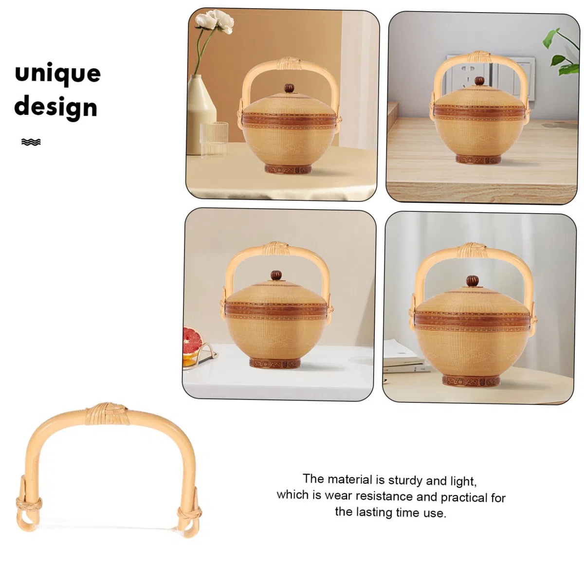 Mango de Repuesto para Tetera Diseño Trenzado de Ratán, Accesorio Resistente y Ergonómico para Reemplazo, Adecuado para Hervidor de Agua en Cocina