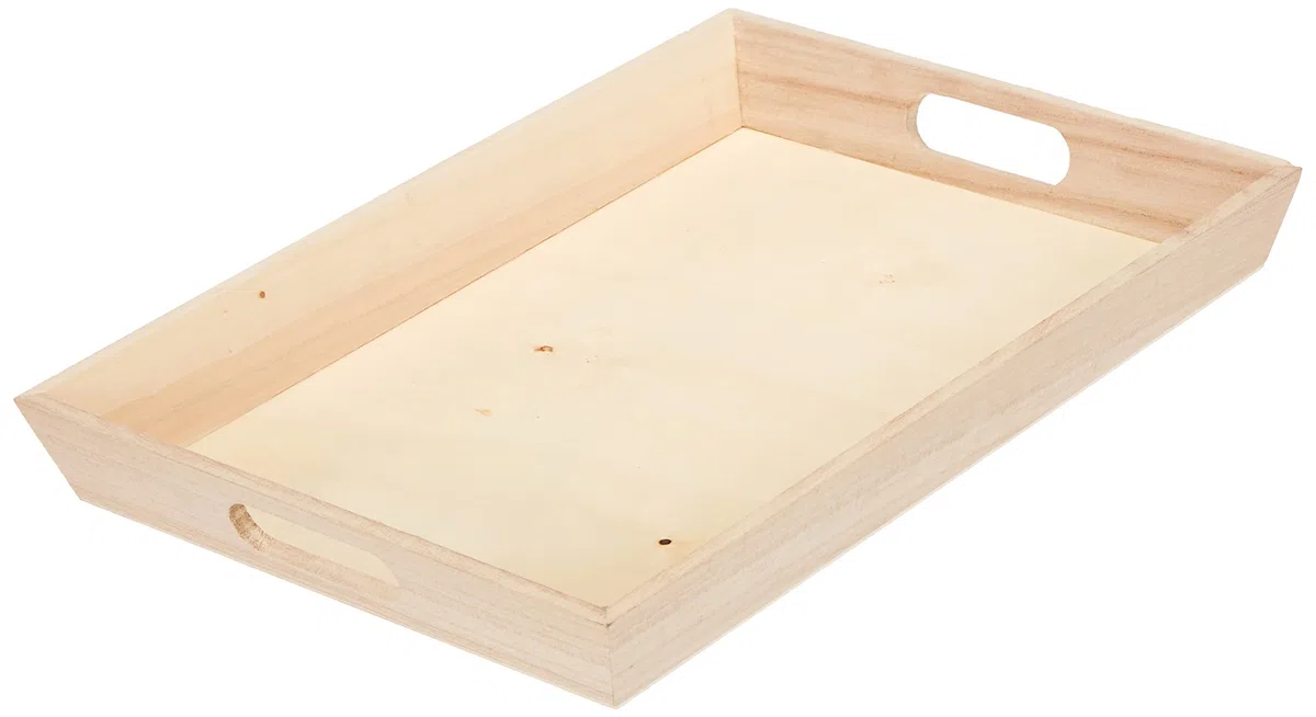 Artemio VIPB2535 - Bandeja Rectangular (Madera, 25 x 35 x 4,5 cm), Color Beige