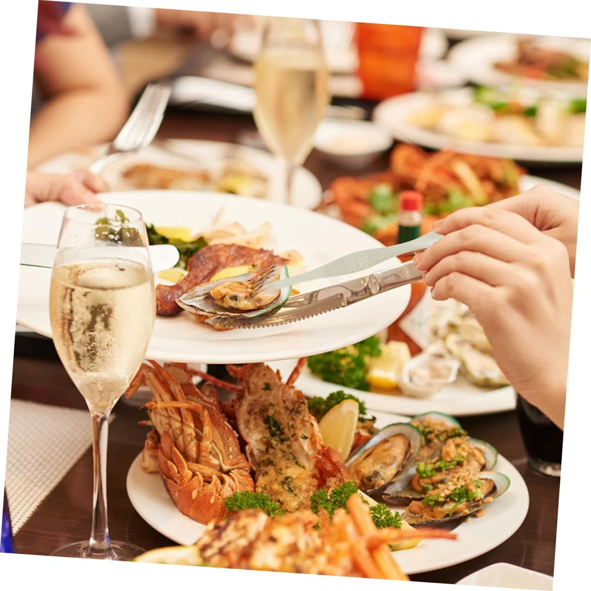 DOITOOL 5 Piezas Utensilios para Comer Marisco de Acero Inoxidable Tenedor para Cangrejo y Pinzas para Bogavante Diseño Resistente y Ergonómico para Patas de Mariscos y Nueces