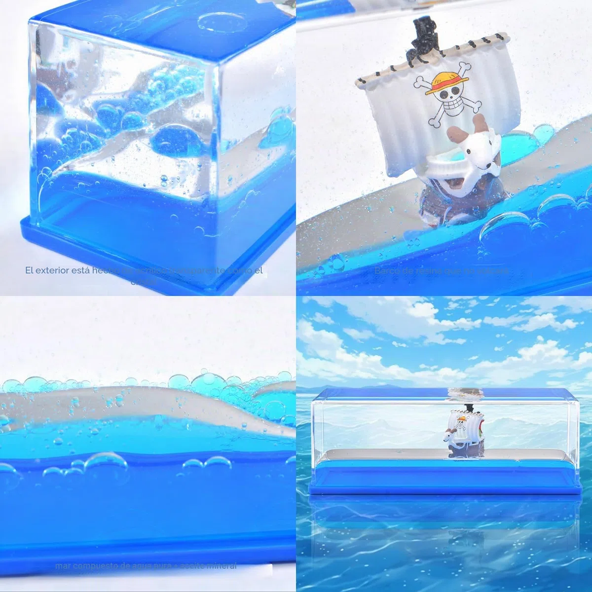 FGen Botella de Deriva de Fluidos de Crucero, Barco Insumergible en Una Caja de Acrílico, Modelo Decorativo para Oficina y Casa, Decoración Náutica