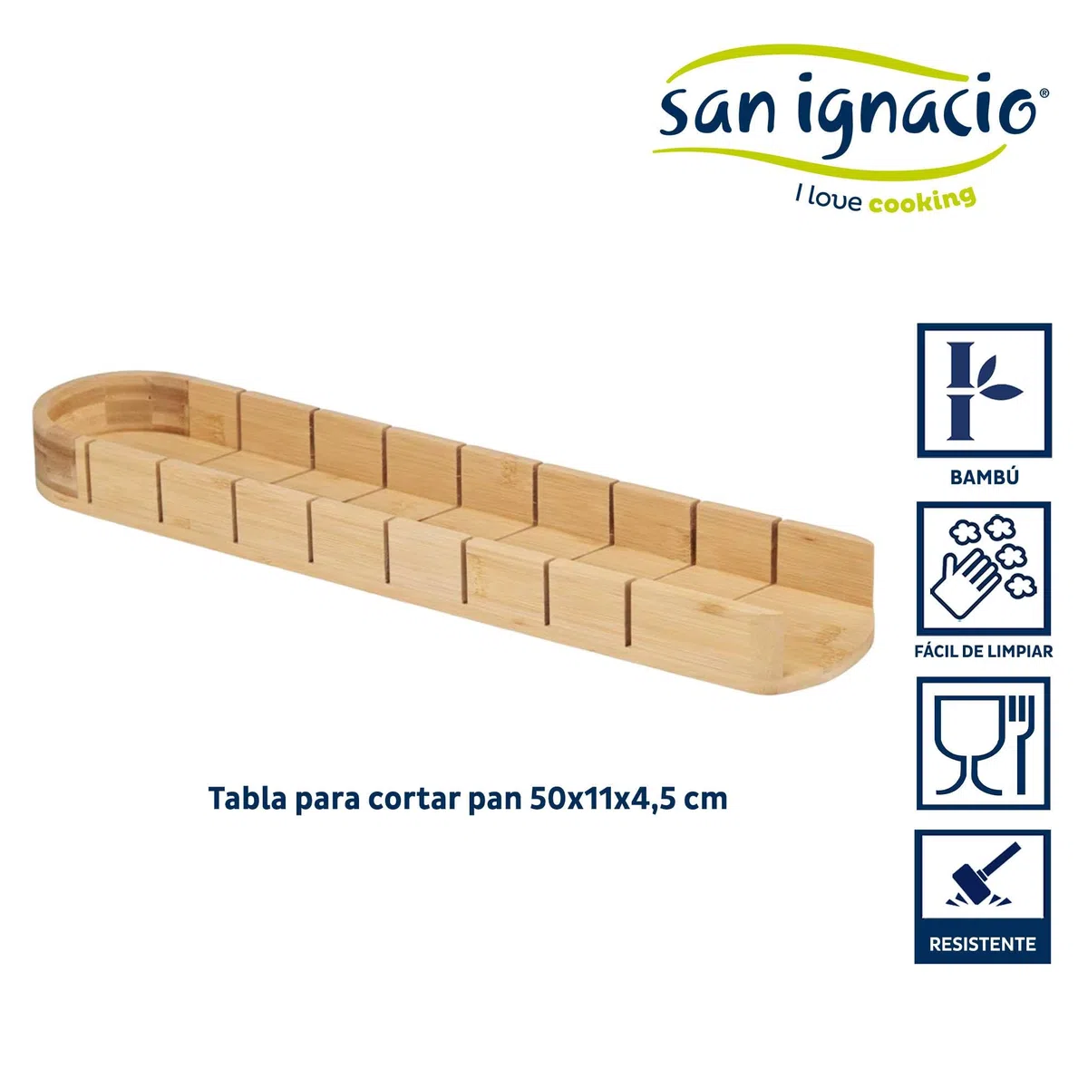 Tabla bambu corta pan 50 cm colección KINVARA