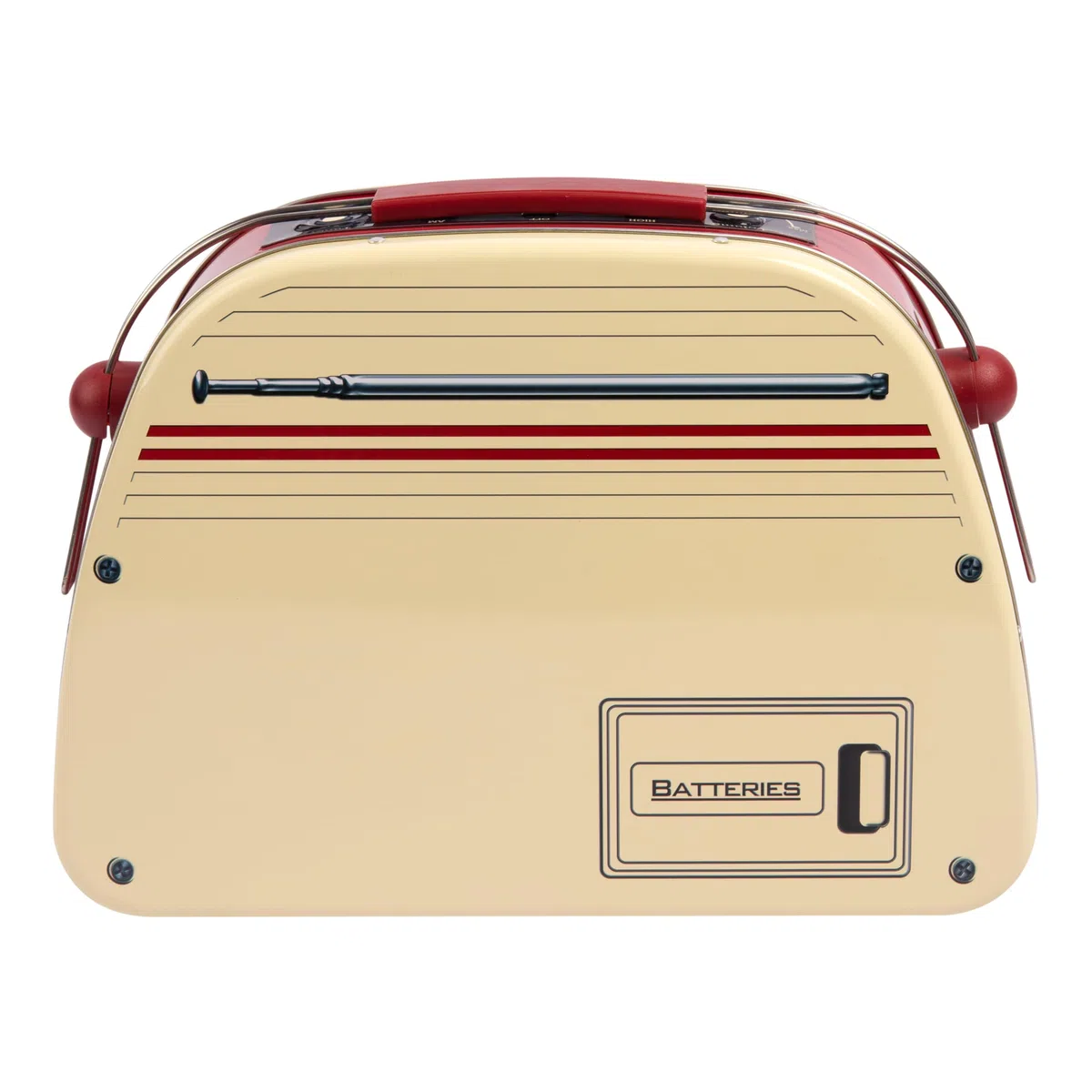Lata de Estilo Retro con Radio clásica, Color Beige, decoración, Caja de Regalo, Almacenamiento, Apto para Alimentos, Aprox. 26,5 x 18,5 cm, edición con 2 Recetas