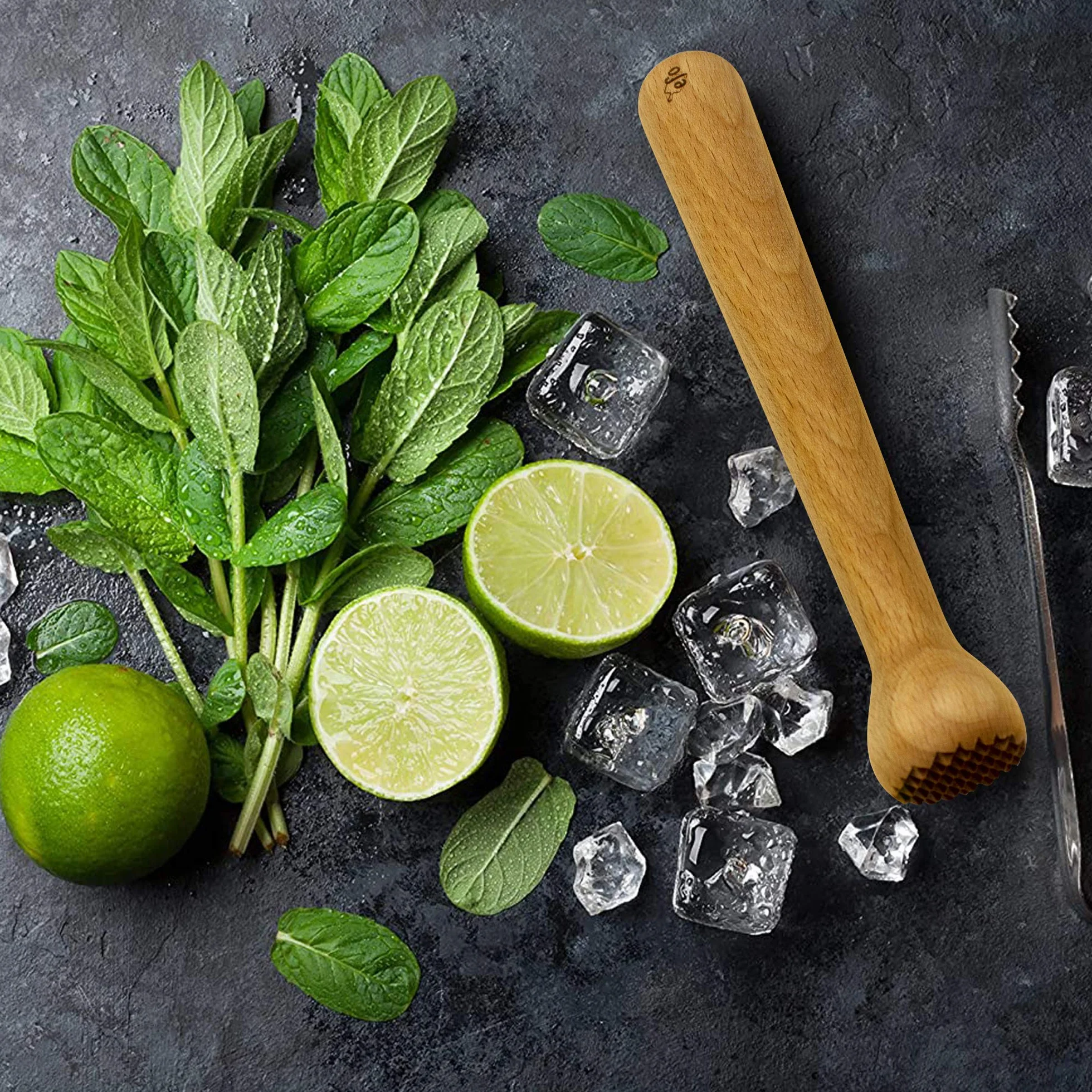 efo Mortero de madera para cócteles – Trituradora de hielo de madera duradera – Elegant herramienta de barra de mortero Mojito – Mortero para cócteles – Herramienta de cocina para ajo aguacate hierbas