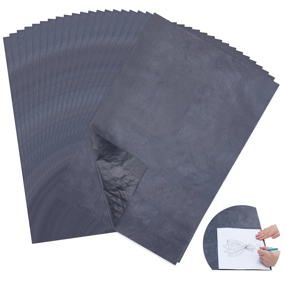 NBEADS 20 hoja de Papel de Transferencia de Grafito, Papel de Calco de Carbono de 45.5x62cm para Dibujar Patrones de Costura, Negro
