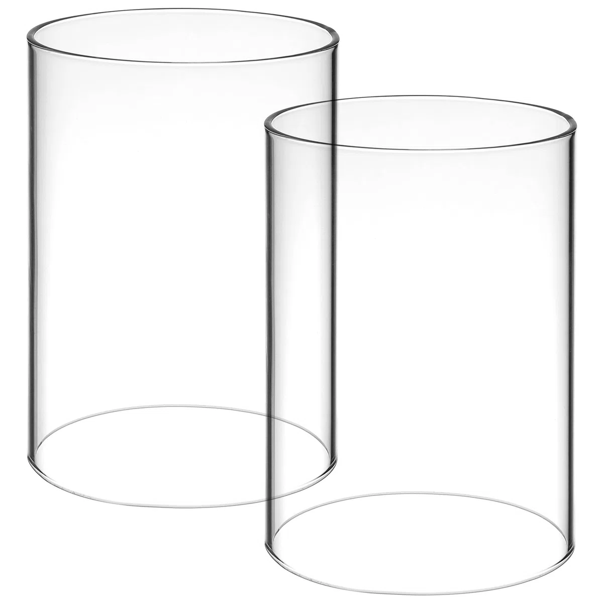 Alipis Fundas para Portavelas De Huracanes 2 Piezas De 7 Cm Portavelas De Cristal para Chimenea Cubierta De Tubo Cilindro De Vidrio A Prueba De Viento Pantalla De Vela con Extremo